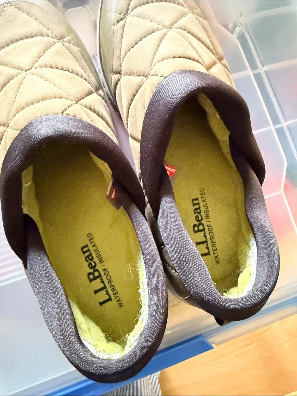 LL Bean Quilted Slip Ons size 7